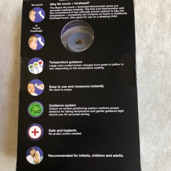 Braun No Touch Forehead Thermometer #1 Brand Recommended by Pediatricians F or C - Picture 6 of 10